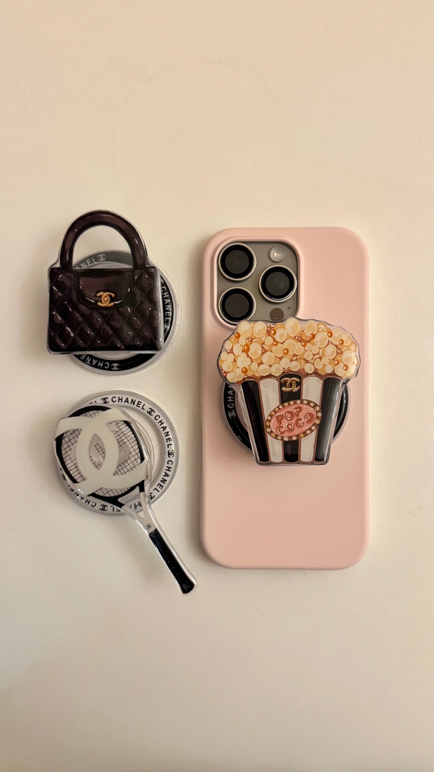 chanel pop socket - black Kelly