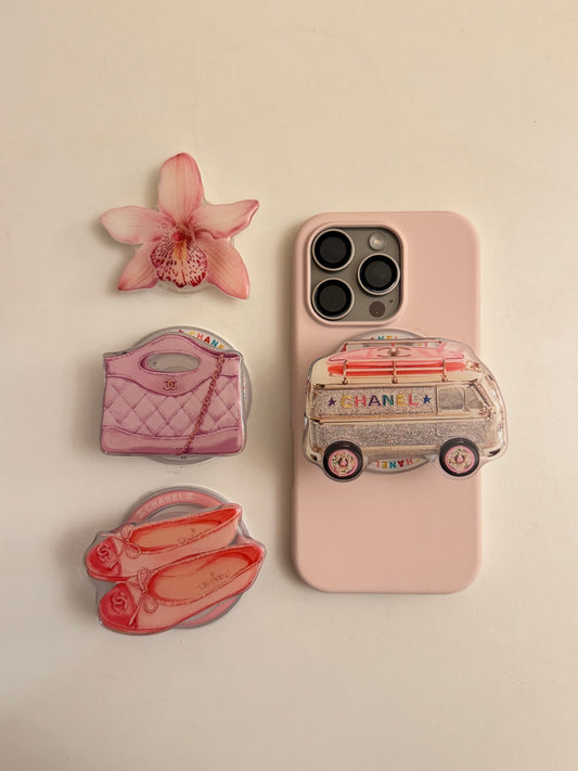 chanel popsocket - pink bus