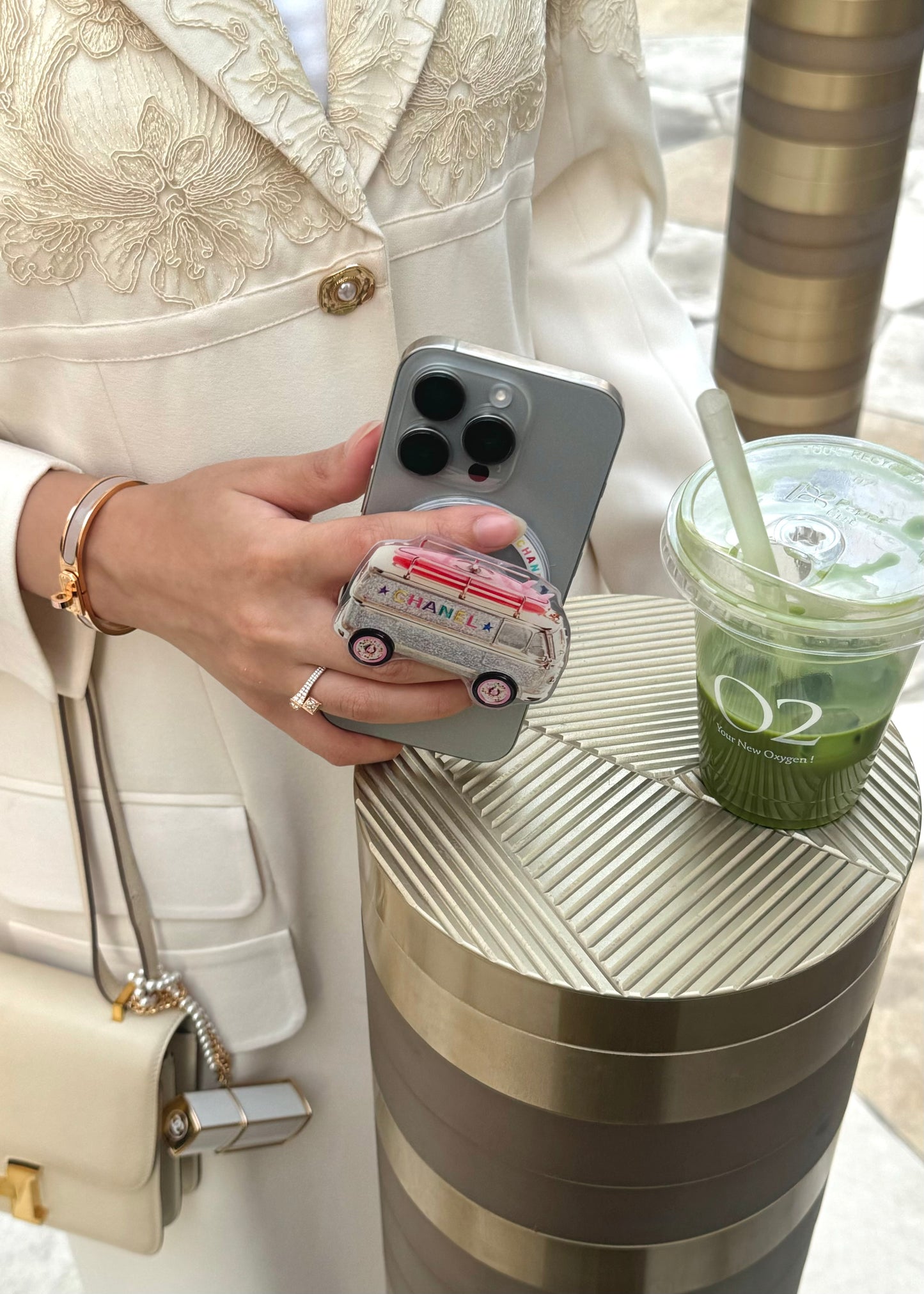 chanel popsocket - pink bus